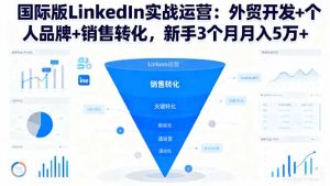 国际版LinkedIn实战运营:外贸开发+个人品牌+销售转化,新手3个月月入5万+-网创资源站