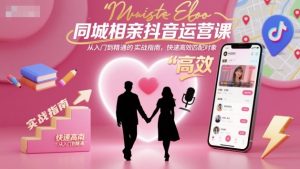 同城相亲抖音运营课,从入门到精通的实战指南,快速高效匹配对象-网创资源站