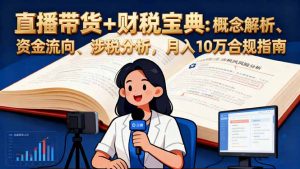 直播带货+财税宝典：概念解析、资金流向、涉税分析，月入10万合规指南-网创资源站