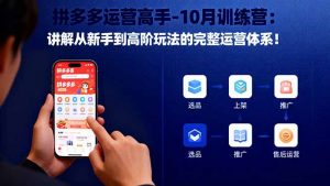 拼多多运营高手-10月训练营：讲解从新手到高阶玩法的完整运营体系！-网创资源站