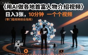 用AI做各地首富人物介绍视频,日入3张,10分钟一个视频-网创资源站