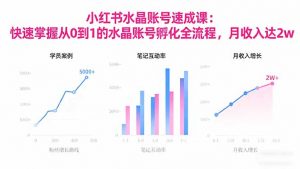2025小红书水晶账号速成课:快速掌握从0-1水晶账号孵化全流程,月收入达2w-网创资源站