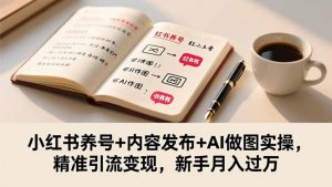 小红书养号+内容发布+AI做图实操，精准引流变现，新手月入过万-网创资源站