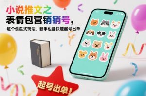 小说推文之表情包营销号，这个傻瓜式玩法，新手也能快速起号出单-网创资源站