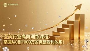 医美行业高阶训练课程:掌握从0到1000万的完整盈利体系!-网创资源站