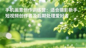 手机摄影之画意创作训练营：适合摄影新手、短视频创作者及后期处理爱好者-网创资源站