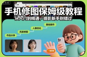 手机修图保姆级教程，从入门到精通，摄影新手别错过-网创资源站
