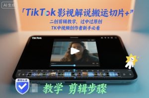 TikTok影视解说搬运切片+二创剪辑教学,过中过原创,TK中视频创作者新手必看-网创资源站