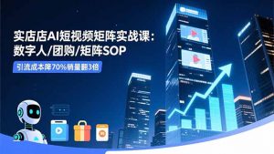 实体店AI短视频矩阵实战课:数字人/团购/矩阵SOP,引流成本降70%销量翻3倍-网创资源站