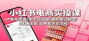 小红书电商实操课：账号搭建/多平台选品/爆款笔记制作/店铺运营/出单发货全流程-网创资源站