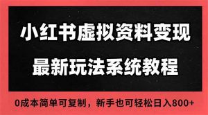 2025小红书虚拟资料最新开店运营教程,搜索流变现玩法,一人多店0成本…-网创资源站