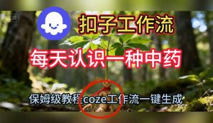 Coze扣子工作流一键生成每天认识一种中药短视频，保姆级搭建教学-网创资源站