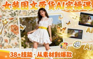 女装图文带货的AI实操课,覆盖38个实用技能,快速提升素材制作效率-网创资源站