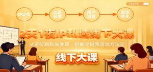 2天1夜IP私域线下大课：从定位到私域变现，拆解全链路落地方法论-网创资源站