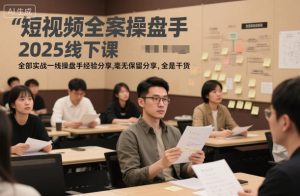 短视频全案操盘手2025线下课,全部实战一线操盘手经验分享,毫无保留分享,全是干货-网创资源站