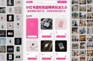 小红书虚拟矩阵玩法3.0,铺货铺笔记型打法,少款狂怼笔记型打法-网创资源站