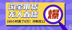 年前风口！淘宝带货，无人直播160小时卖了6万！-网创资源站