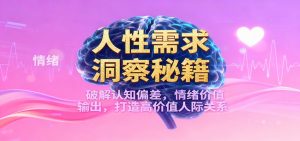 人性需求洞察秘籍,破解认知偏差,情绪价值输出,打造高价值人际关系-网创资源站
