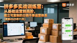 拼多多实战训练营:从基础运营到高阶,建立可复制的日销千单运营体系(更新11月-网创资源站