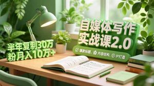 自媒体写作实战课2.0,爆款标题、内容结构、IP打造,半年复制30万粉月入10万+-网创资源站