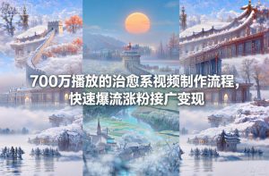700万播放的治愈系视频制作流程,快速爆流涨粉接广变现-网创资源站