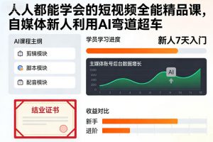 人人都能学会的短视频全能精品课,自媒体新人利用AI弯道超车-网创资源站