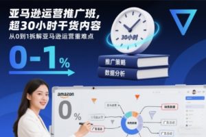 亚马逊运营推广班,超30小时干货内容,从0到1拆解亚马逊运营重难点-网创资源站