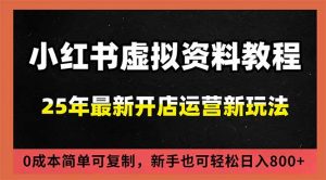 小红书虚拟资料项目:最新搜索流变现玩法,0成本简单可复制,一人多店打法,新手日入800+-网创资源站