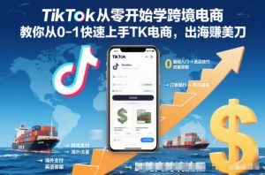 TikTok从零开始学跨境电商，教你从0-1快速上手TK电商，出海賺美刀-网创资源站