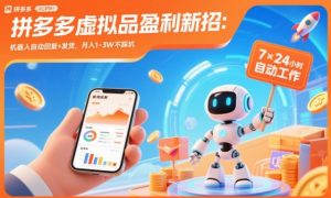 拼多多虚拟品盈利新招:机器人自动回复+发货,月入1-3W不踩坑【揭秘】-网创资源站