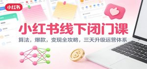 小红书线下闭门课:算法,爆款,变现全攻略,三天升级运营体系-网创资源站