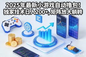2025年最新小游戏自动撸包！独家技术日入2张+，矩阵放大躺賺【揭秘】-网创资源站