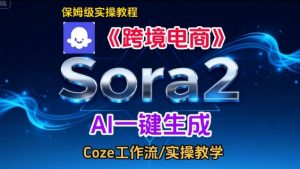Sora2生成《跨境电商》英文短视频,实操搭建教学课,通俗易懂,包教包会-网创资源站