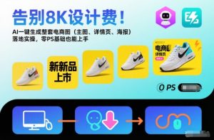 告别8K设计费！AI一键生成整套电商图(主图、详情页、海报)落地实操，零PS基础也能上手-网创资源站