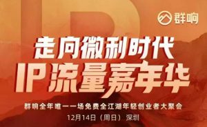 2025ip嘉年华万人12月14深圳线下课，走向微利时代，IP流量嘉年华，实操性极强的商业干货课-网创资源站