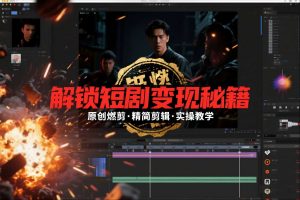 短剧拉新之原创燃剪精简剪辑实操课,解锁短剧变现秘籍-网创资源站