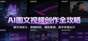 AI图文视频创作全攻略:提示词设计,剪辑特效,爆款案例,新手快速出片-网创资源站