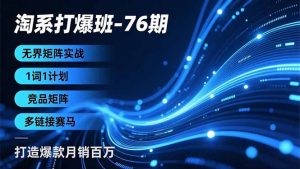 淘系打爆班-76期,无界矩阵实战,1词1计划、竞品矩阵、多链接赛马,打造爆款月销百万-网创资源站