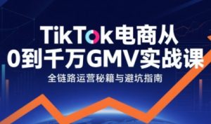 TikTok电商从0到千万GMV实战课，从0到1拆解实战秘籍(更新)-网创资源站