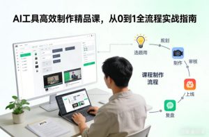 AI工具高效制作精品课,从0到1全流程实战指南-网创资源站