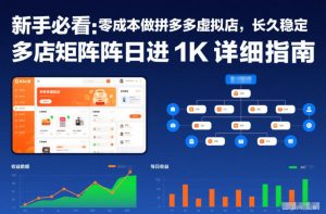 新手必看：零成本做拼多多虚拟店，长久稳定，多店矩阵日进1K详细指南【揭秘】-网创资源站