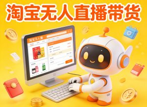 淘宝无人直播带货，24小时自动卖货，月佣金1W+，不违规不封号，不用露脸-网创资源站