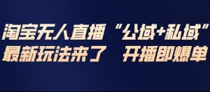 淘宝无人直播完整教程,公试+私域,最新玩法来了,开播即爆单-网创资源站