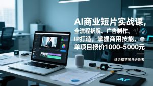 AI商业短片实战课,全流程拆解、广告制作、IP打造,掌握商用技能,单项目报价1000-5000元-网创资源站