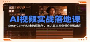 AI视频实战落地课：Sora+ComfyUI全流程教学，16大真实案例带你轻松出片-网创资源站