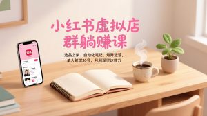 小红书虚拟店群躺赚课，选品上架、自动化笔记、矩阵运营，单人管理30号，月利润可达数万-网创资源站