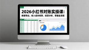 2026小红书对账实操课:数据导出、收入成本核算、经营分析,掌握全流程-网创资源站