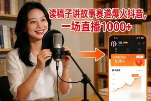读稿子讲故事赛道爆火抖音，一场直播日入1000+-网创资源站