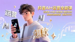 抖音AI+运营全能课，运营篇+AI篇+像塑篇+爆款案例，掌握全链路技能(更新26年-网创资源站