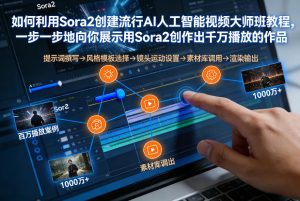 如何利用Sora2创建流行AI人工智能视频大师班,一步一步地向你展示用Sora2创作出千万播放的作品-网创资源站